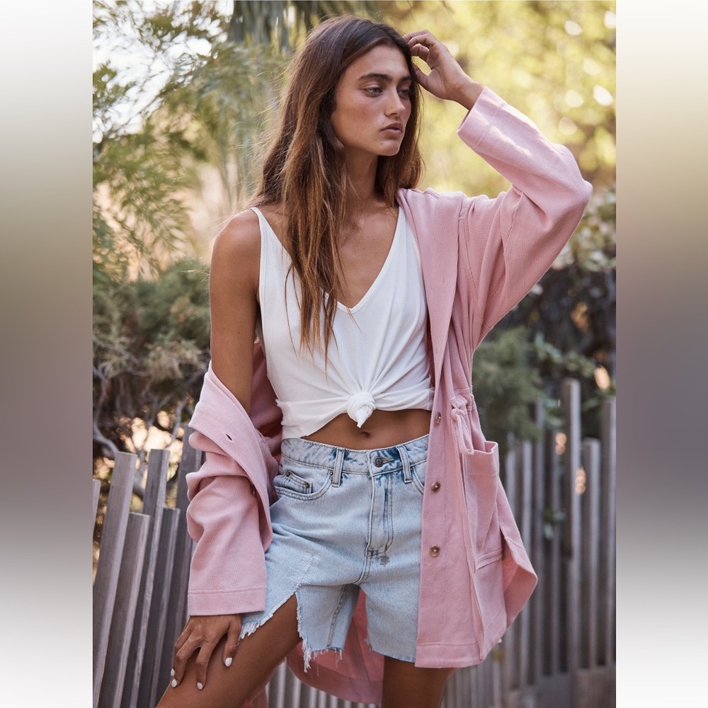 Free People Rikki Cardigan in Smoked Pink